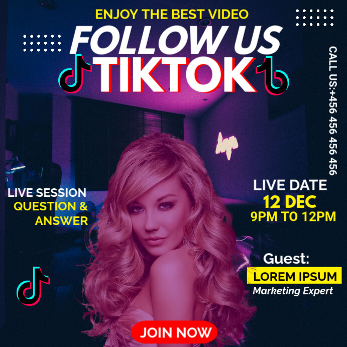 tik tok ad flyer template Instagram Plasing