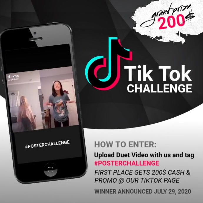 Tik tok challenge design template instagram PosterMyWall