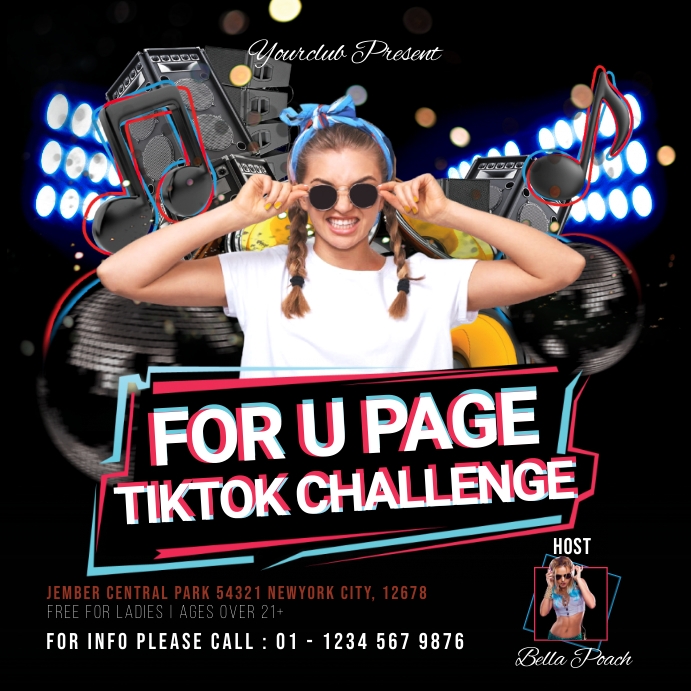 Tik Tok Flyer Event Challenge Post Instagram template