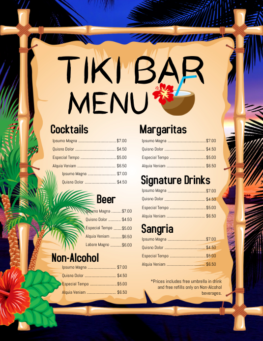 Tiki Bar Template PosterMyWall