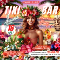 Tiki Bar Hawaiian Quadrado (1:1) template