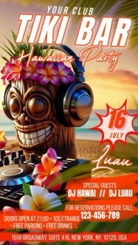 Tiki Bar Hawaiian Digital Display (9:16) template