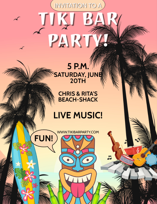 TIKI BAR PARTY Template PosterMyWall