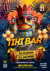 Tiki Bar Party A5 template