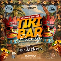 Tiki Bar Party Pos Instagram template