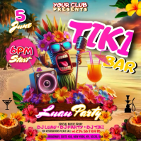 Tiki Bar Party Instagram Post Video template