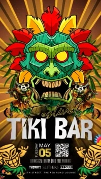 Tiki bar Red Party Instagram Story template