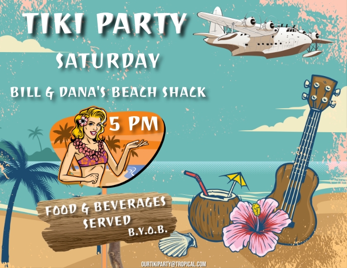 TIKI PARTY Template PosterMyWall
