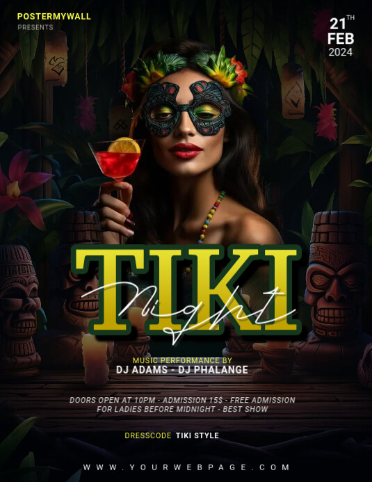 Tiki Party flyer template PosterMyWall