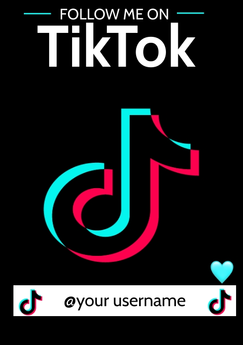 Tiktok Flyer Temlate, Tiktok A3 template