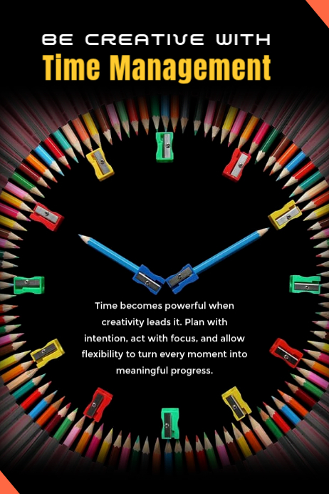 Time Management Poster Example.pdf Black Time Management Posters Template | PosterMyWall