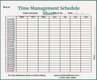 Time Management Schedule Template Mittelgroßes Rechteck