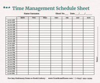 Time Management Schedule Template Medium Rectangle