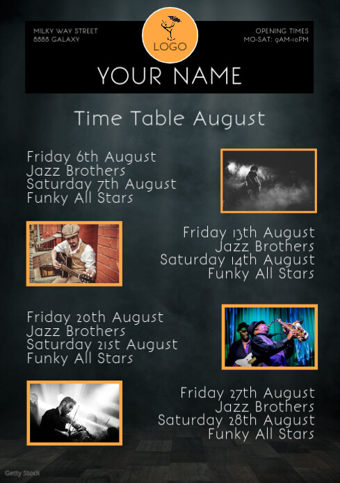 Time Table Event Calendar Club bar Template F | PosterMyWall time-table-event-calendar-club-bar-template-f-postermywall