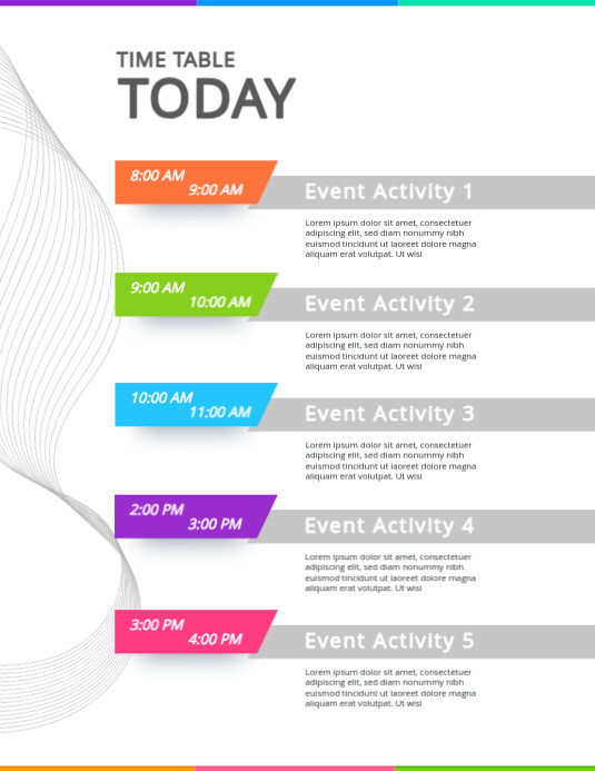 Sample Time Table Word File Time Table Template | PosterMyWall