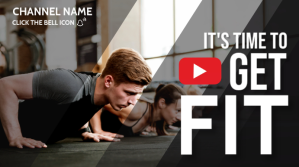 สีดำ time to get fit youtube thumbnail template YouTube-miniature