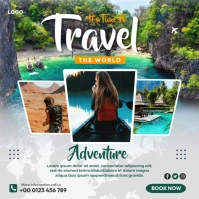 Time To Travel Flyer Ads Instagram Post template