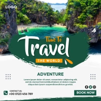 Time To Travel The World Instagram Post template