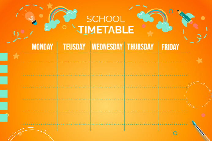 Timetable Template | PosterMyWall