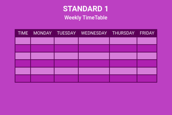 TimeTable Template | PosterMyWall