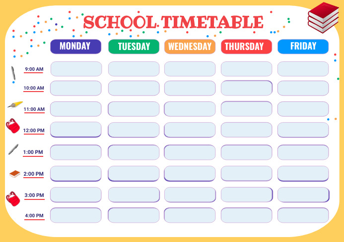 TIMETABLE Template | PosterMyWall