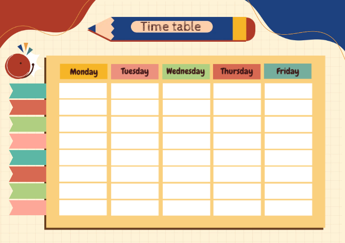 Timetable In Wall Model Copy of Timetable | PosterMyWall