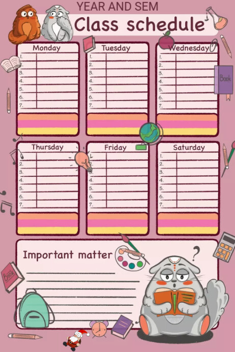 Timetable Template Design | PosterMyWall