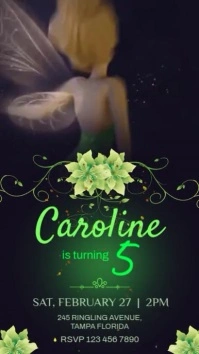 tinkerbell birthday invitation 数字显示屏 (9:16) template