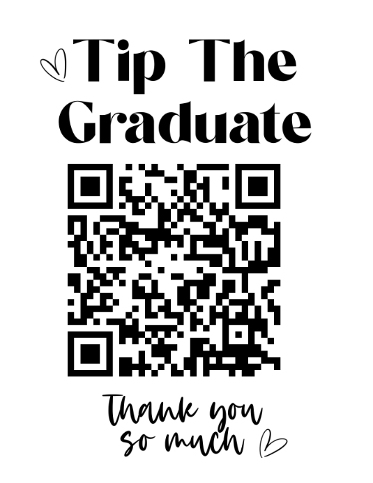 Copy of Tip the Graduate | Scan to Pay Sign | Senior | PosterMyWall