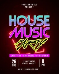 Tipografi House Music Party  Instagram Portrait template