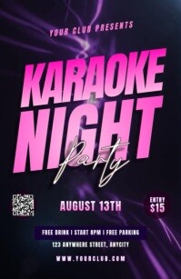 Tipografi Karaoke Night Tabloid template