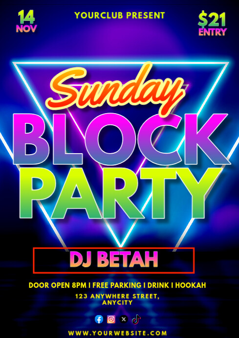 Tipografi Sunday Block Party A2 template
