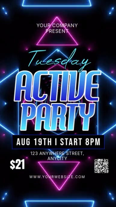 Copy of Tipografi Tuesday Active Party Reel Instagram | PosterMyWall