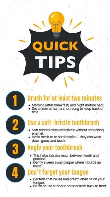 Tips on Toothbrushing Instagram 快拍 template