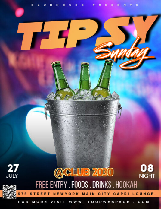tipsy sunday Flyer (US Letter) template
