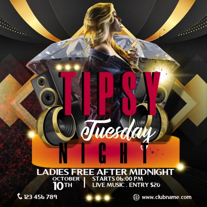 TIPSY TUESDAY Instagram Post template
