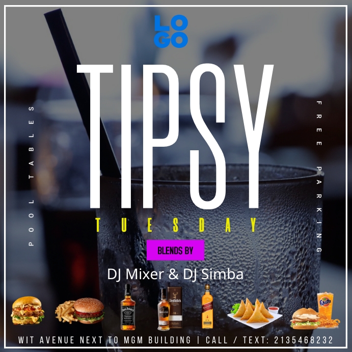 Tipsy Tuesday Instagram Post template