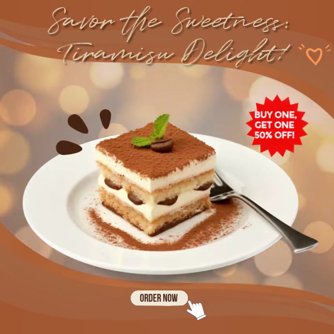 Tiramisu slice cake Iphosti le-Instagram template