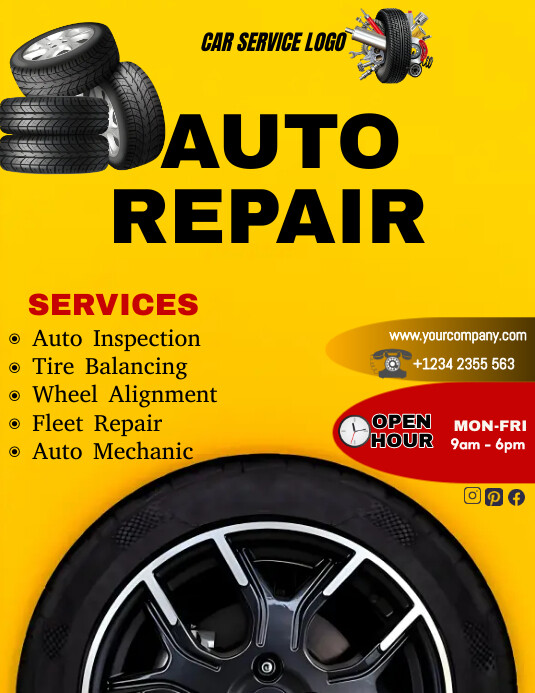Tire and Auto repair poster template PosterMyWall
