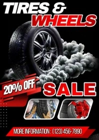 tire and wheels flyer A4 template