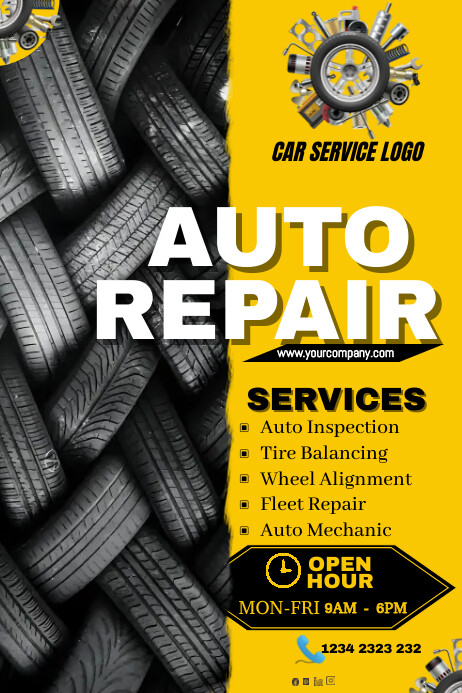 Tire Auto repair poster template | PosterMyWall