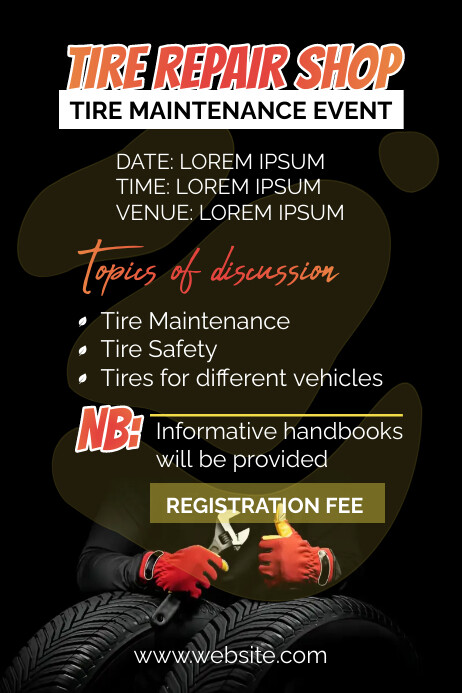 Tire Repair Event Poster Template | PosterMyWall