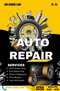 Tire Auto repair poster template | PosterMyWall