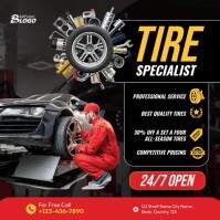 Tire Repair Service Video Instagram Post template