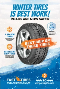 TIRE REPAIRE SERVICES POSTER TEMPLATE