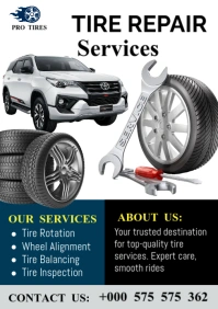 TIRE REPAIRE SERVICES POSTER TEMPLATE A2