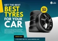 Tire Shop Ad Template Postcard