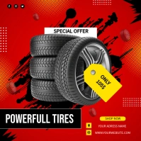 Tire shop poster Square (1:1) template