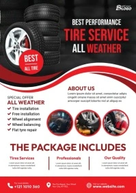 Tires Repair Services Flyer Template A4