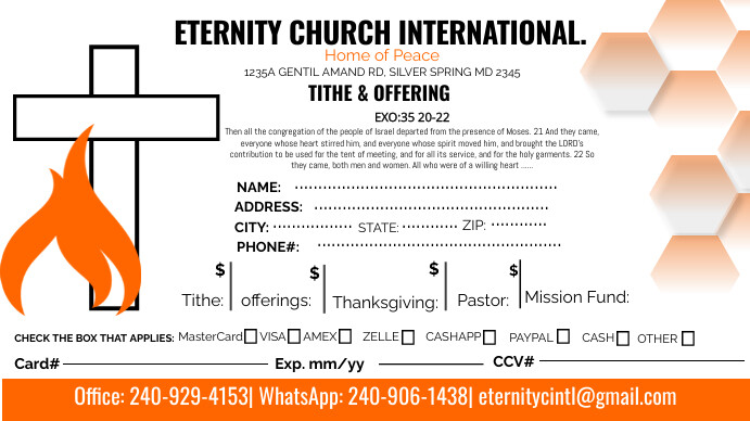 Copy of TITHE & OFFERING ENVELOPE 1 | PosterMyWall